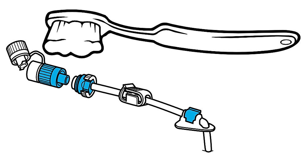 čištění vstupu (uzávěru) do PEGu – ilustrační obrázek