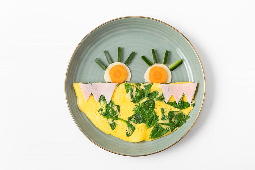 ilustrační obrázek: vaječná omeleta se špenátem