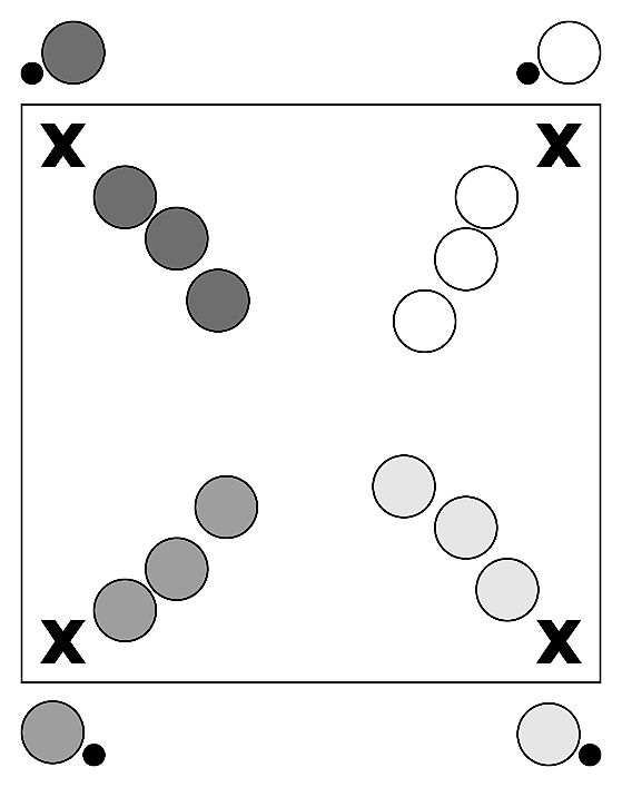 ilustrační obrázek: štafeta ve čtverci
