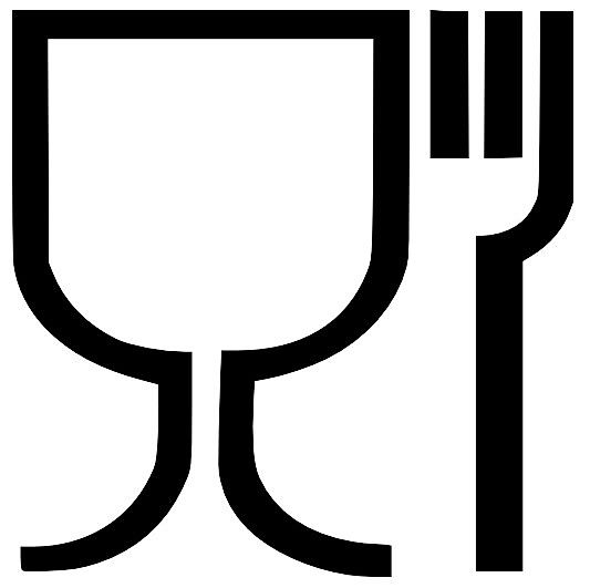 Grafický symbol pro výrobky určené pro styk s potravinami.